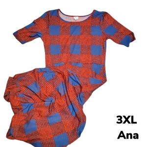 Blue and Red Checkered Dress